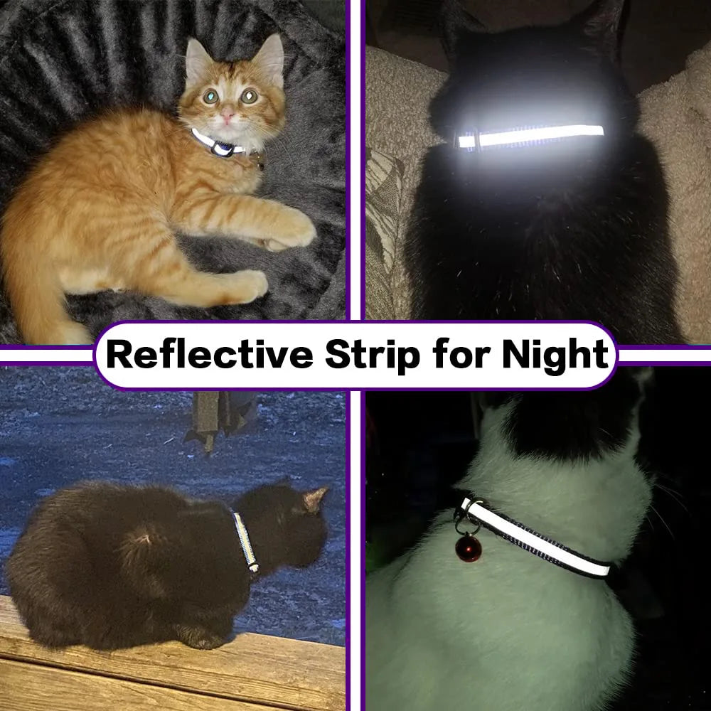 Dog Gps Trackers Collar Mini Pet Tracker Reflective Breakaway Airtag Cat Collar For Airtag Cat Dog Accessories