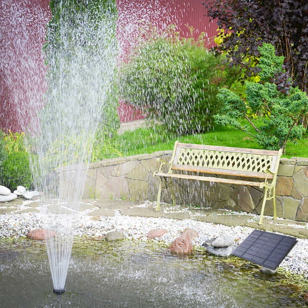 SF004 200L/H DIY Solar Powered Water Fountain Pump 5W 7V PET Solar Panel Kit with 6 Nozzles for Outdoor Fish Tank Aquarium