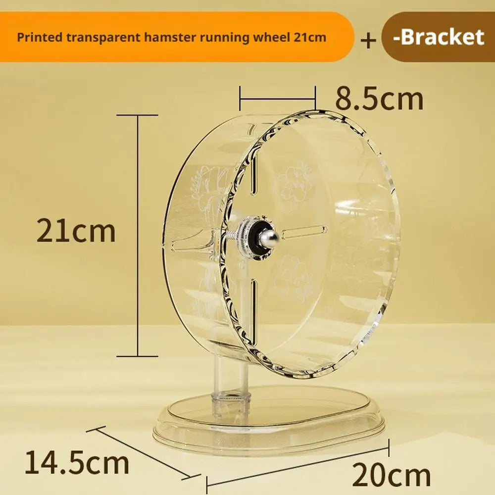 24CM Hamster Running Sport Transparent Widened Running Wheel Support Toy Small Pet Bearing Silent Running Wheel Pets Health Toy