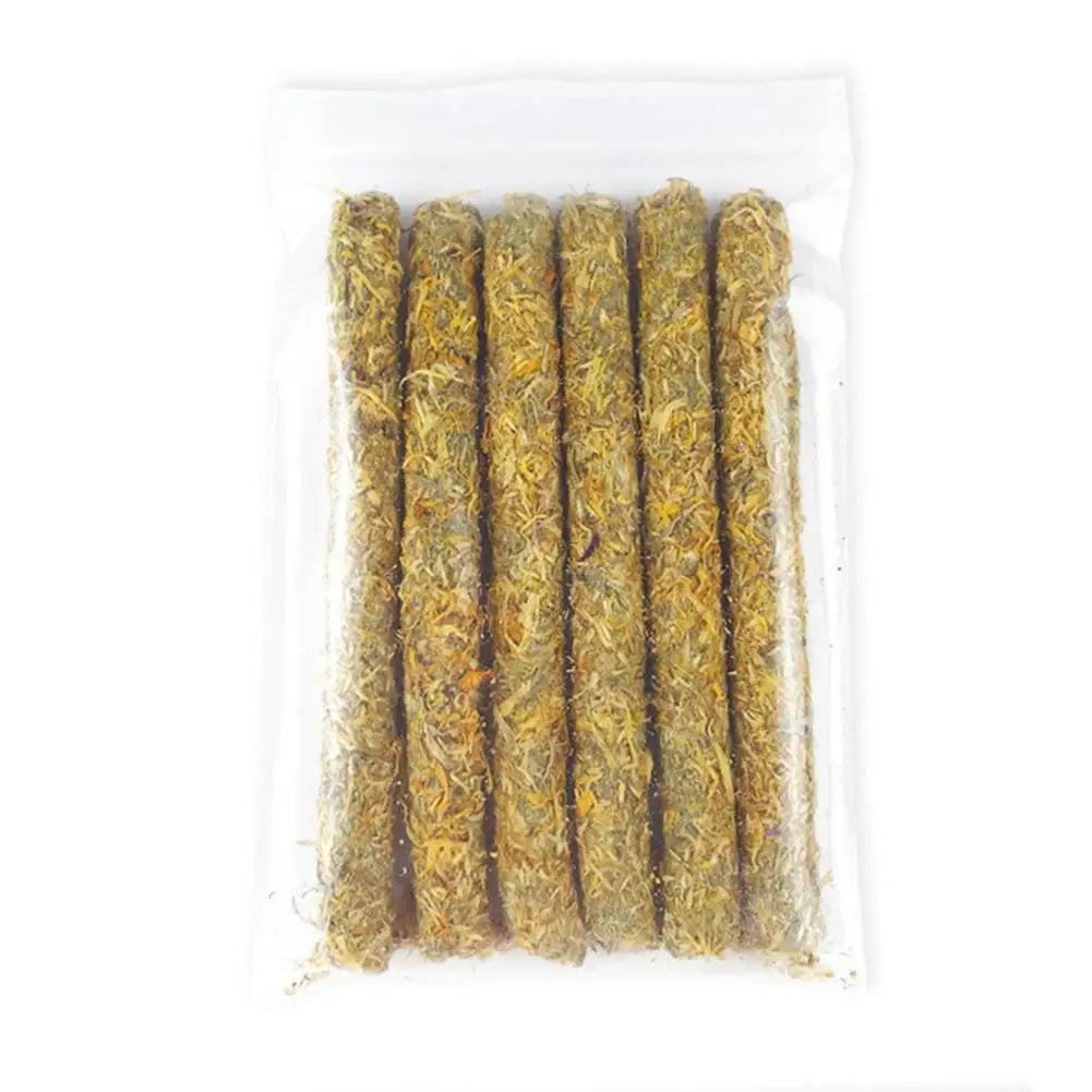 6/18pcs Rabbit Chew Sticks Mixed Natural Flower Chew Toys Treats For Rabbit Bunny Chinchilla Guinea Pig Hamster Molar Snacks
