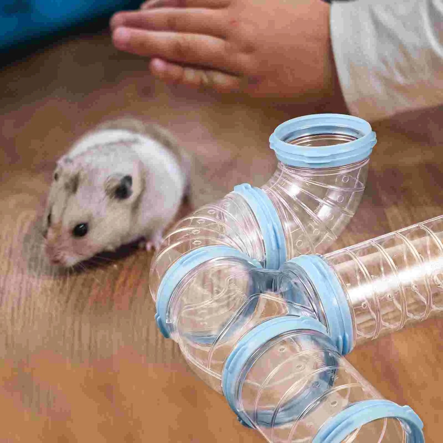 2 Sets Pp Hamster Tunnel Toy Tubes Obstacle Courses For Squirrels Guinea Pigs Hedgehogs Plastic Cage Accessories Connector