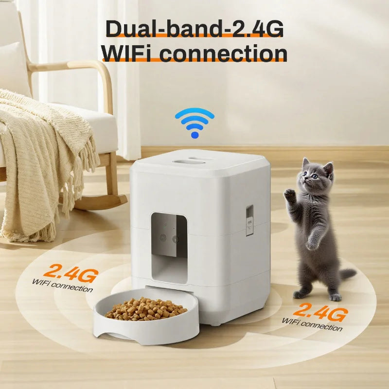 2L Automatic Pet Feeder Wifi Smart Cat Dog Food Dispenser App Controlled Slow and Quantitative Feeding for Pets Cat Accessories