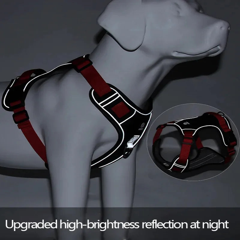Dog Harness Reflective Dog Collars Harness Midium/Large Dogs Vests 1680D Waterproof Oxford Cloth Dog Harnesses Pet Accessories