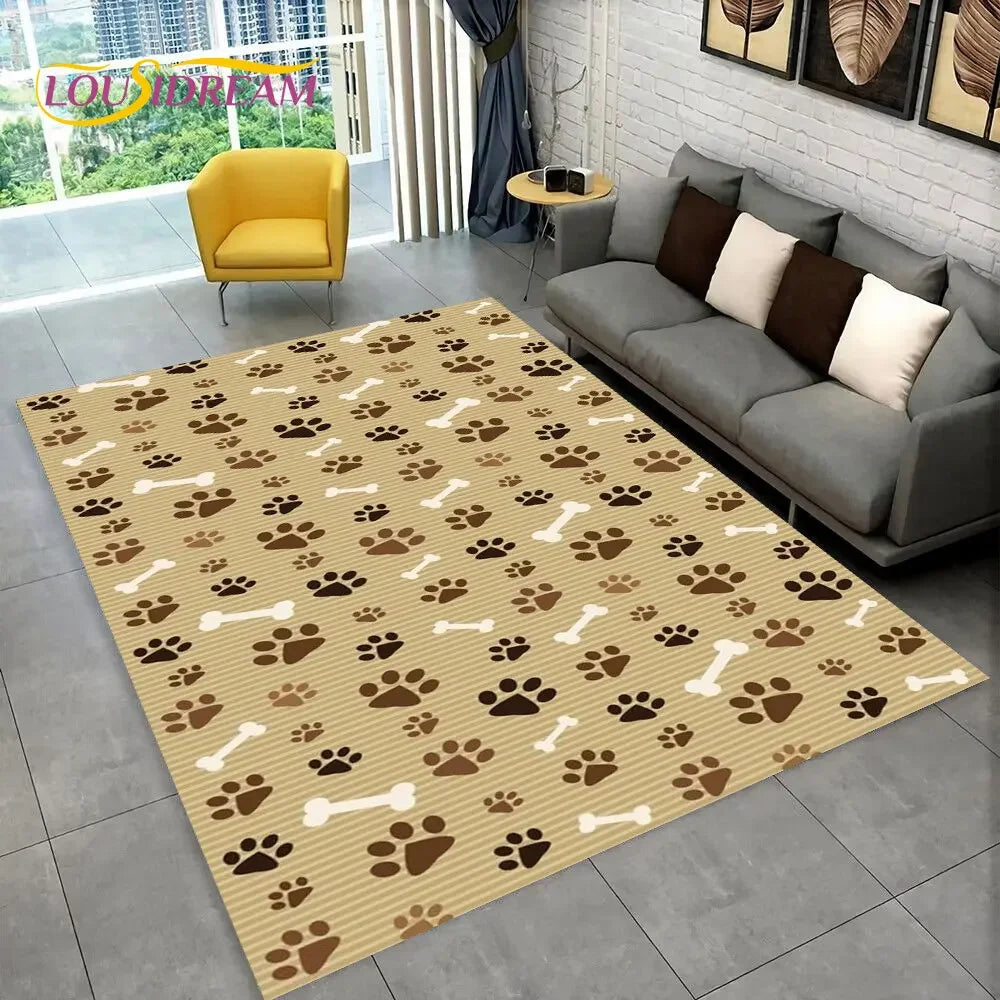 Pets Footprint Sole Series 3D Area Rug Large,Carpet Rug for Living Room Bedroom Sofa Doormat Decoration,kids Non-slip Floor Mat