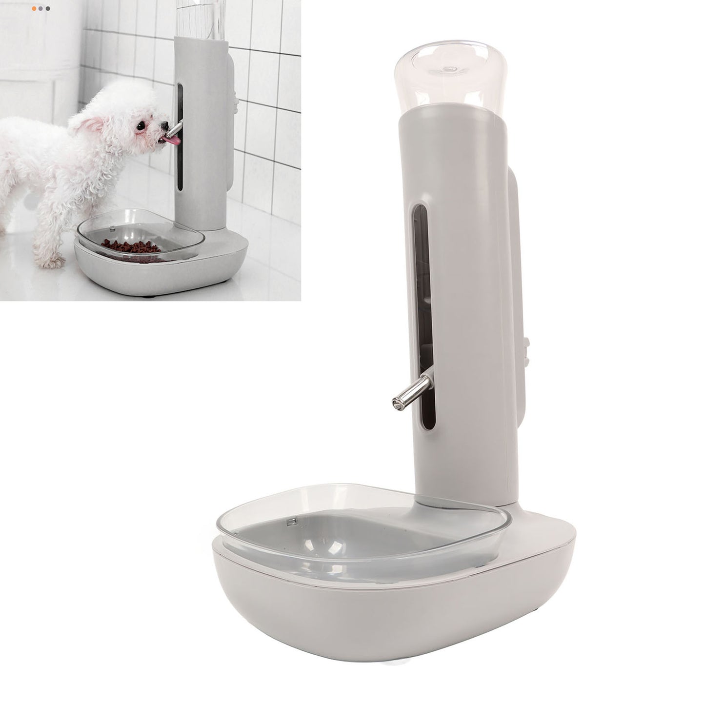 Pet Cat Dog Water Drinker Dispenser Food Stand Hamster Feeder Dish Bowl Bottle Automatic Fountain Drinker 680ML