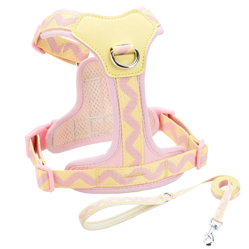 Explosion-Proof Punch Reflective Pet Chest Harness Vest Dog Chest Harness Anti-breakaway Dog Leash Pet Products Dog Collars
