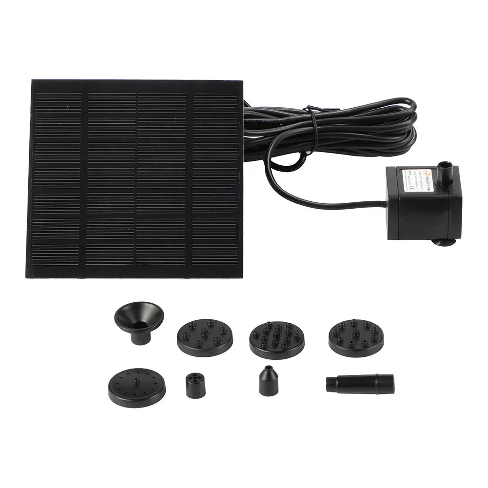 SF004 200L/H DIY Solar Powered Water Fountain Pump 5W 7V PET Solar Panel Kit with 6 Nozzles for Outdoor Fish Tank Aquarium
