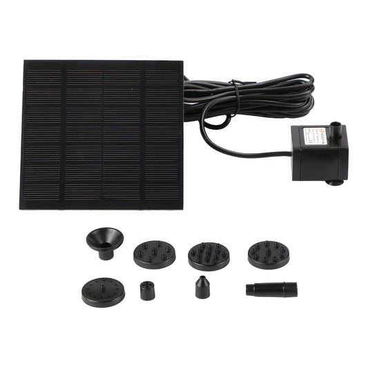 SF004 200L/H DIY Solar Powered Water Fountain Pump 5W 7V PET Solar Panel Kit with 6 Nozzles for Outdoor Fish Tank Aquarium
