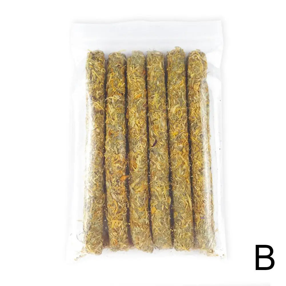 6/18pcs Rabbit Chew Sticks Mixed Natural Flower Chew Toys Treats For Rabbit Bunny Chinchilla Guinea Pig Hamster Molar Snacks