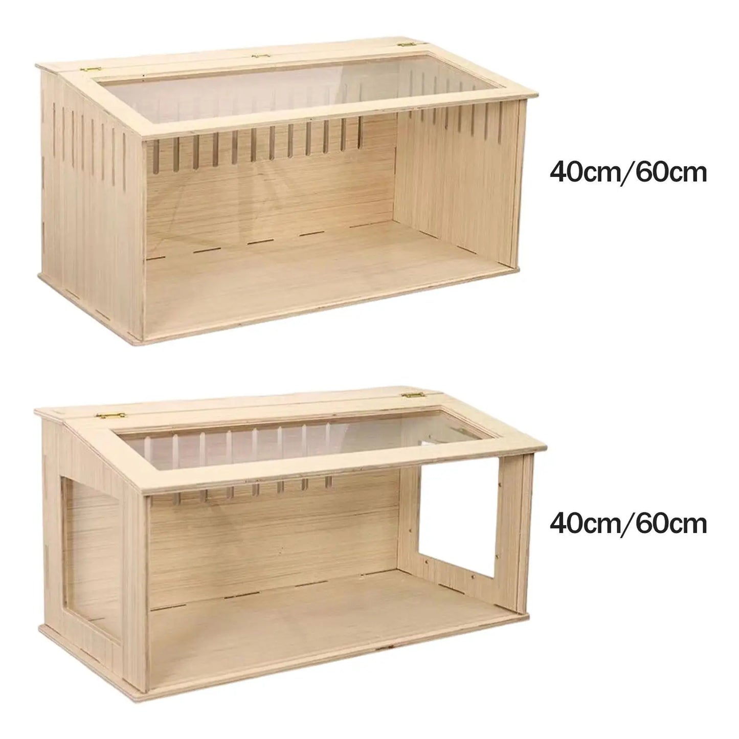 Wooden Hamster Cage Breathable with Window Nest Hideaway Hamster Habitat for Reptiles Mice Chinchillas Guinea Pig Hedgehog
