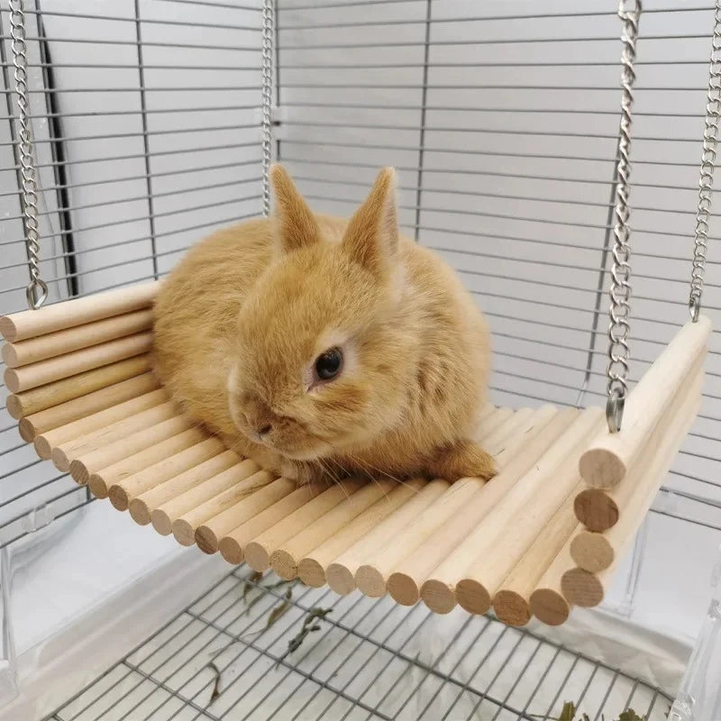 Wooden Hamster Hammock Summer Pet Swing Sleep Bed for Pet Hedgehog Squirrel Guinea Pig Rabbit Small Pets Toy Pet Hanging Hammock