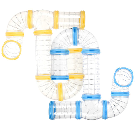 2 Sets Pp Hamster Tunnel Toy Tubes Obstacle Courses For Squirrels Guinea Pigs Hedgehogs Plastic Cage Accessories Connector