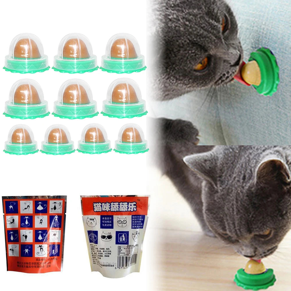 5/10Pcs Catnip Wall Ball Healthy Nutrition Lickable Pet Catnip Cat Sugar Ball Cat Snacks Candy Ball Pet Supplies