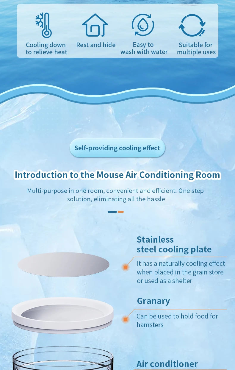 Hamster Ice House Golden Bear Greenhouse Summer Coolness and Cooling Artifact Small Pet Summer Shelter Evacuation House