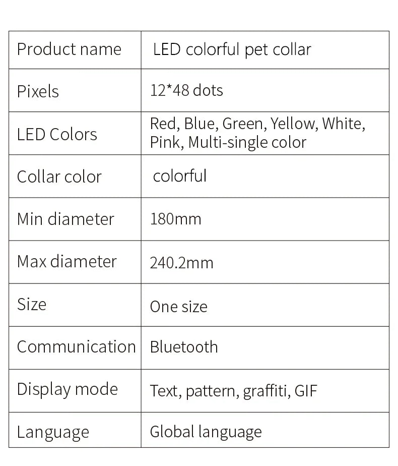 New Pet LED Dog Collars USB Rechargeable Multilingual Flashing Light Up Screen Dog Collar Safe Luminous Pet Necklace Adjustable