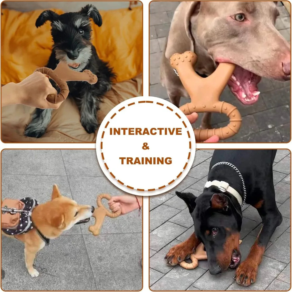 Dog Toys Nylon Durable Beef Bacon Flavor Double Bone Teething Chewing Toy Cleaning Teeth Large Dog Interactive Toys Pet Supplies