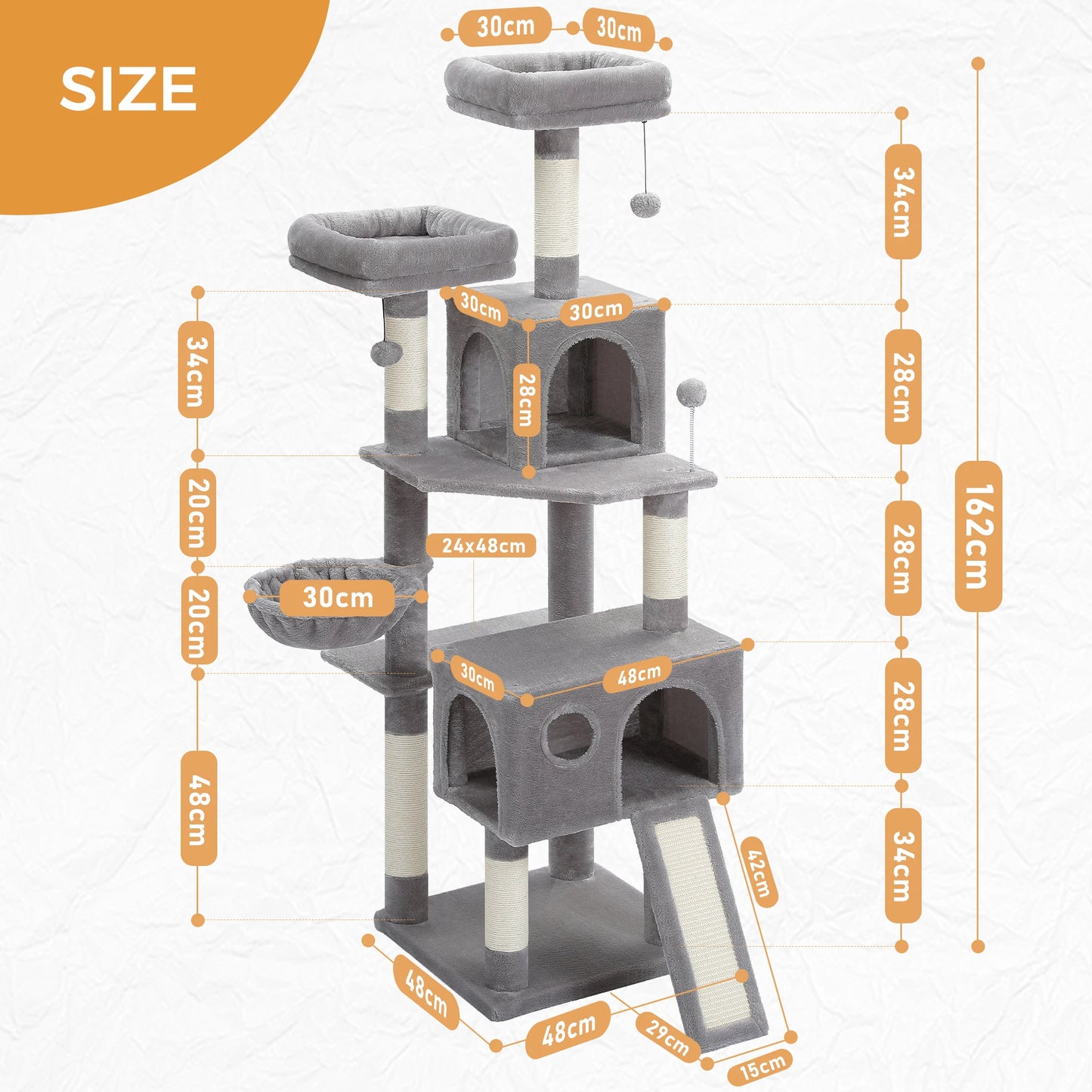 Large Cat Tree for Indoor Cats, Multi-Level Cat Tower with Scratching Posts, Padded Perches, Plush Cat Condo, Cat Accessories