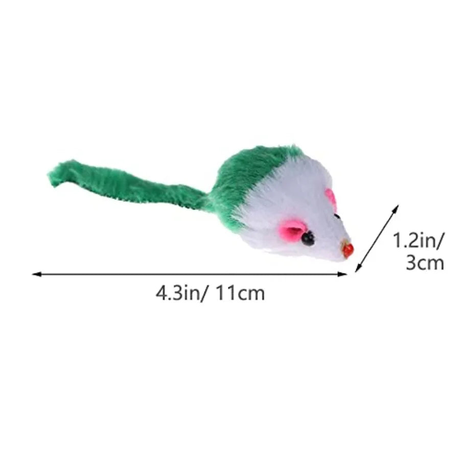Cat Mouse Toys for Indoor Cats 12PCS 5 Color Variety Interactive Cat Toy Mice Cat Toy Mouse for Cats Fur Mouse Kitten Toy Mice