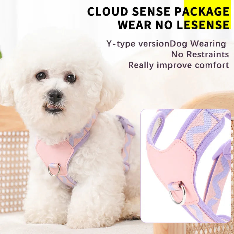 Explosion-Proof Punch Reflective Pet Chest Harness Vest Dog Chest Harness Anti-breakaway Dog Leash Pet Products Dog Collars