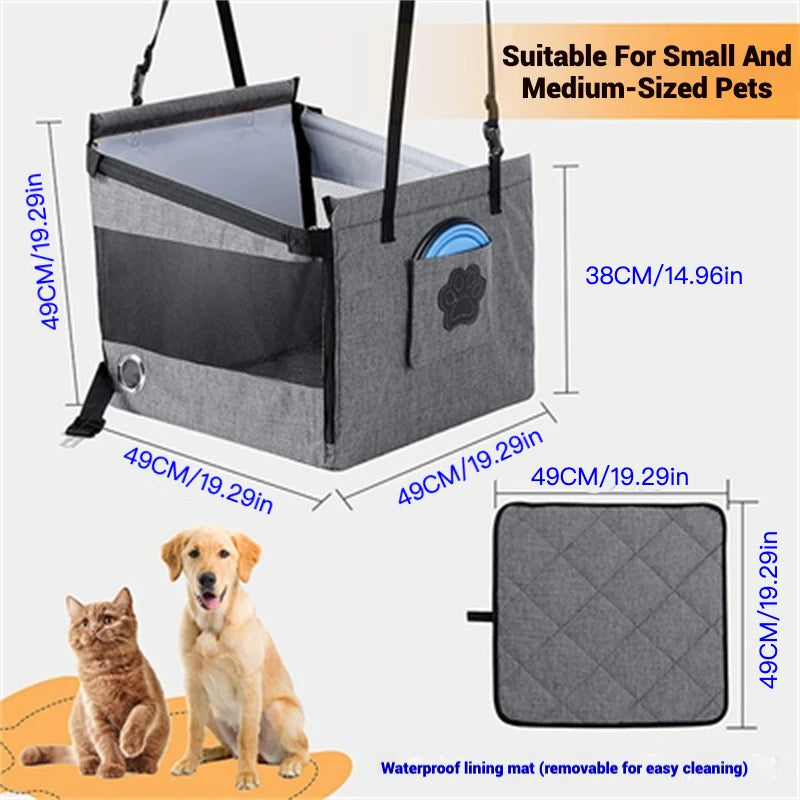 Car Pet Seat Stable Carriers Dog Accessories Safe Portable Puppy Travel Baskets Mesh Protector Waterproof Outdoor Pet Supplies