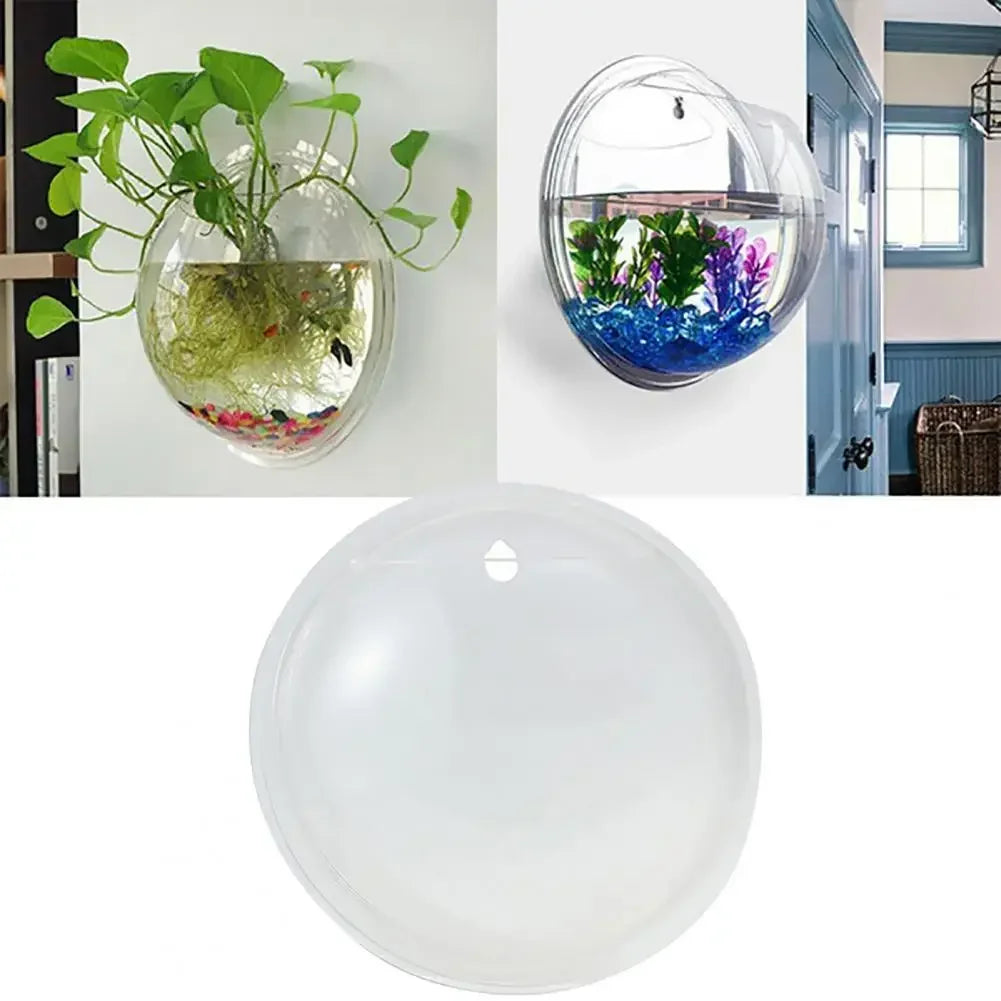 Fish Tank Clear Transparent Wall Mounted Acrylic Creative Flower Pot Hanging Acrylic Creative Decor Fish Tanks Home Accessories