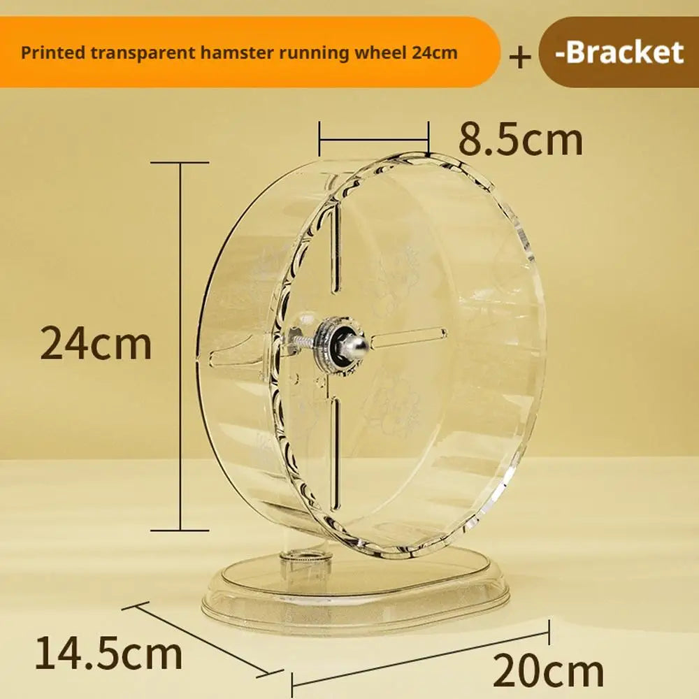 24CM Hamster Running Sport Transparent Widened Running Wheel Support Toy Small Pet Bearing Silent Running Wheel Pets Health Toy