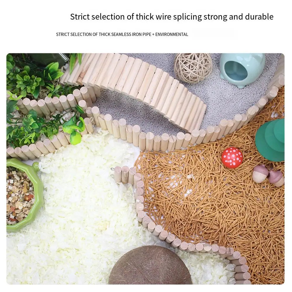 Bendable Hamster Climbing Ladder Multifunctional Easy To Install Hamster Suspension Bridge Wooden Cage Decoration