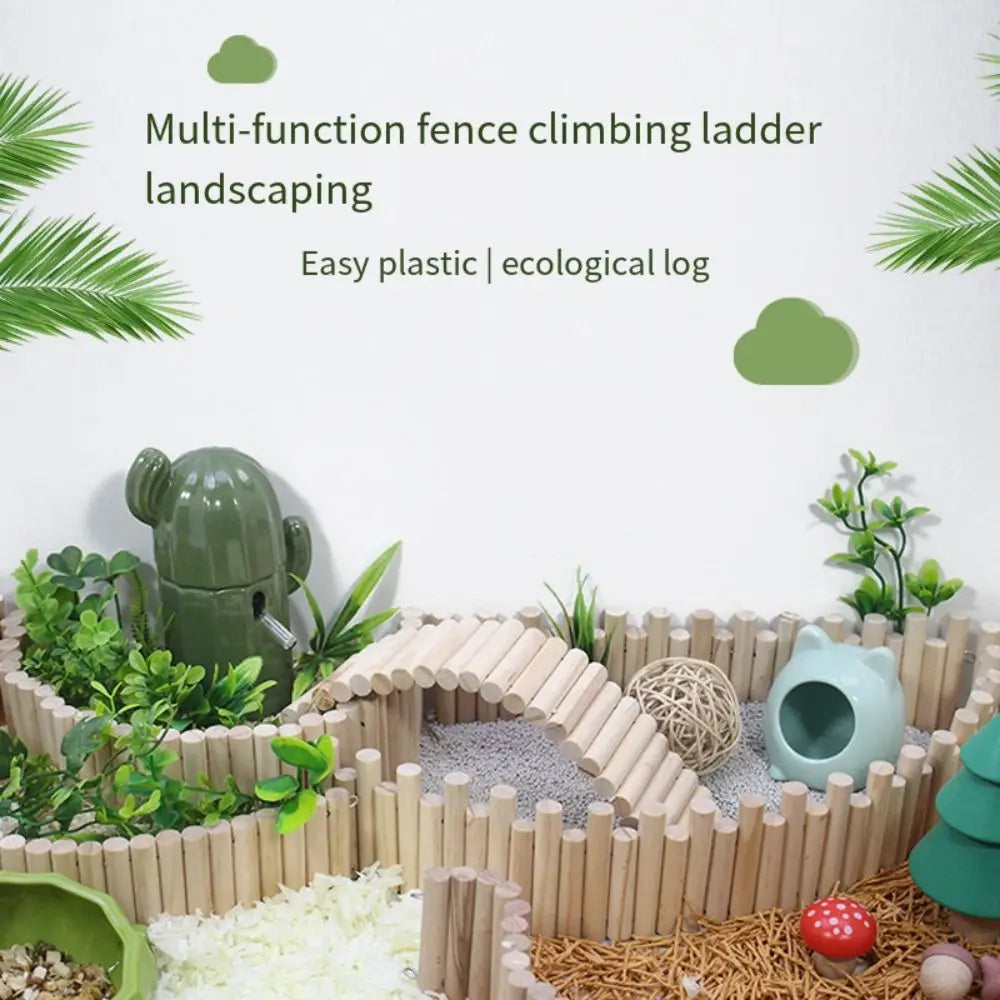 Bendable Hamster Multifunctional Easy To Install Hamster Wooden Cage Decoration