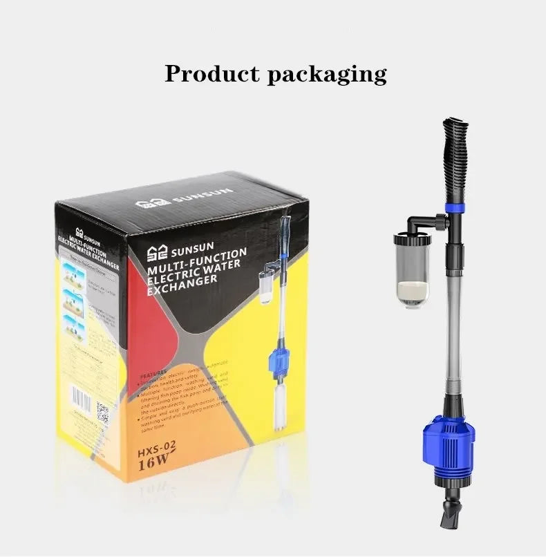 Aquarium Electric Gravel Cleaner Automatic Cleaner with Sponge Filter Fish Tank Vacuum Gravel Cleaner for Fish Tanks