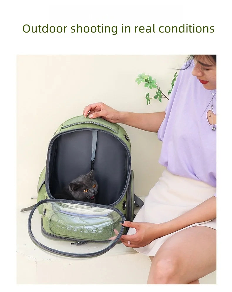 2025 Transparent Pet Carrier Backpack Breathable Cat and Small Dog Bag Outdoor Travel Shoulder Bag Cat Accessories Pet Supplies