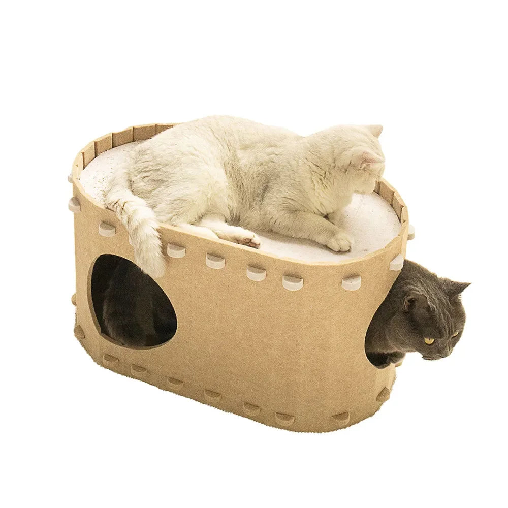 Felt Cat Bed Wear Resistant Pet House Detachable Cat Amusement Park Pet Shelter All Season Universal Pet House Cat Accessories
