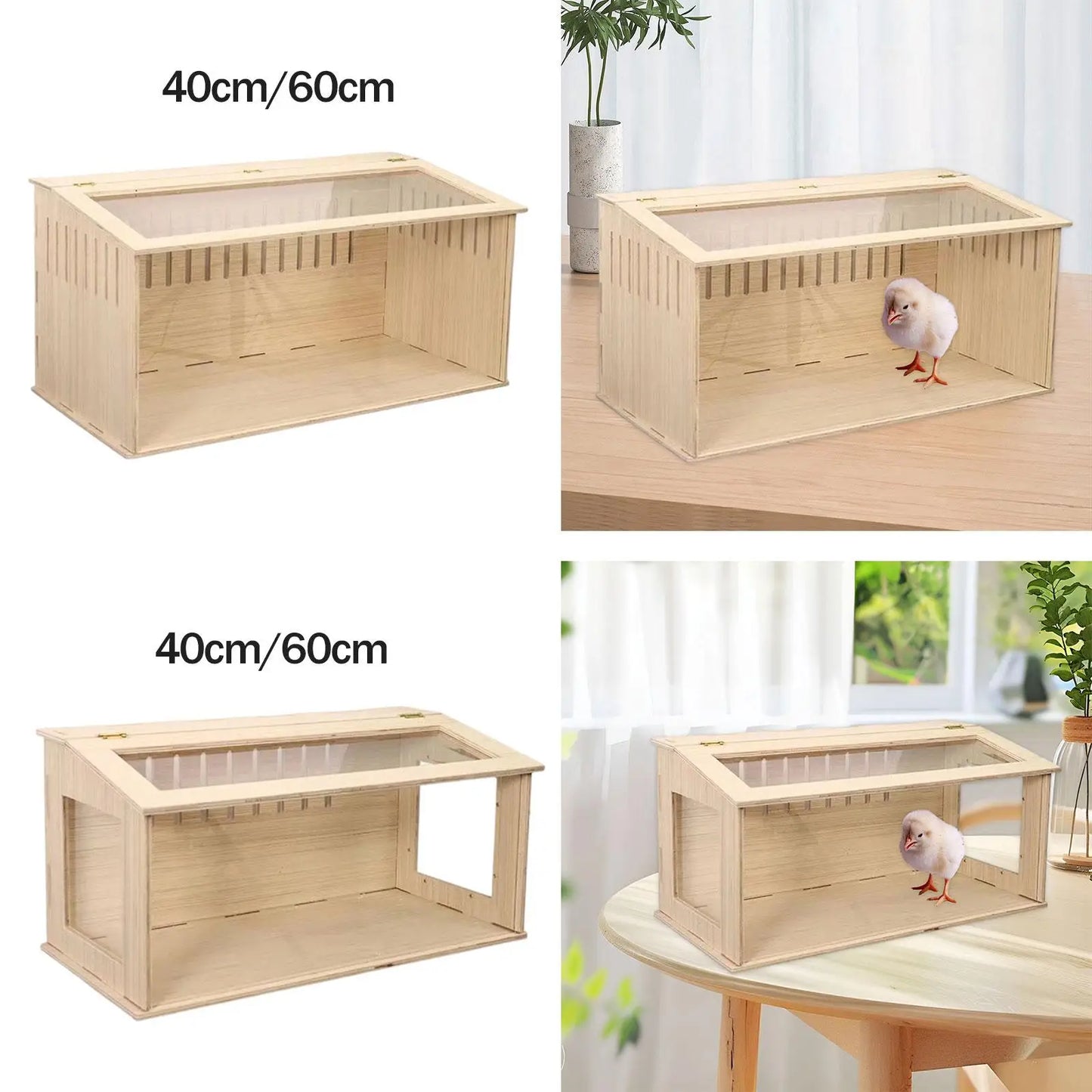 Wooden Hamster Cage Breathable with Window Nest Hideaway Hamster Habitat for Reptiles Mice Chinchillas Guinea Pig Hedgehog