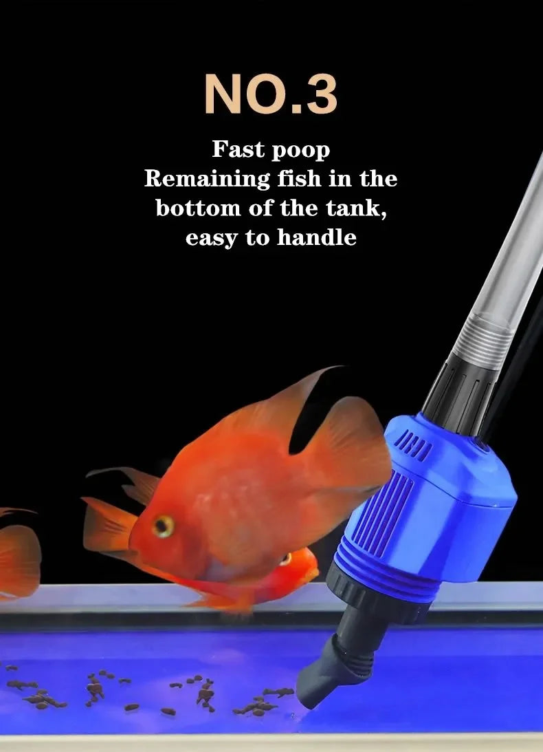 Aquarium Electric Gravel Cleaner Automatic Cleaner with Sponge Filter Fish Tank Vacuum Gravel Cleaner for Fish Tanks