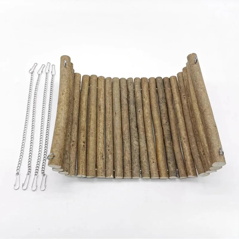 Wooden Hamster Hammock Summer Pet Swing Sleep Bed for Pet Hedgehog Squirrel Guinea Pig Rabbit Small Pets Toy Pet Hanging Hammock