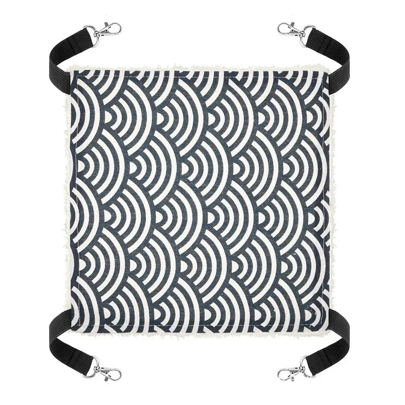 Cat Canvas Hammock Bed Pet Hamster Beds Double-Sided Hanging Bed Pet Swing Bed Hamster Squirrel Rabbit Rest Sleep Supplies