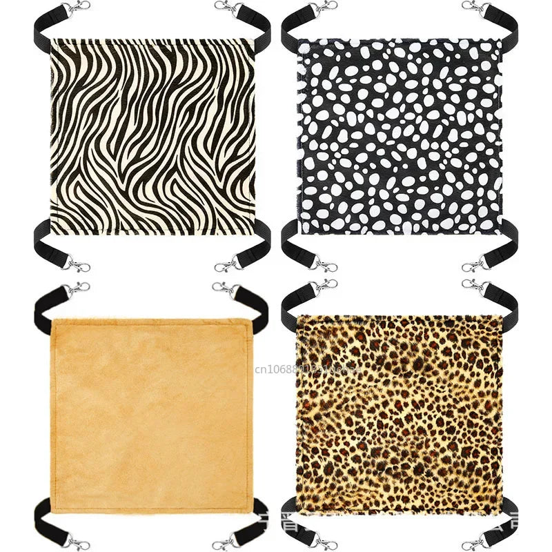 Cat Canvas Hammock Bed Pet Hamster Beds Double-Sided Hanging Bed Pet Swing Bed Hamster Squirrel Rabbit Rest Sleep Supplies