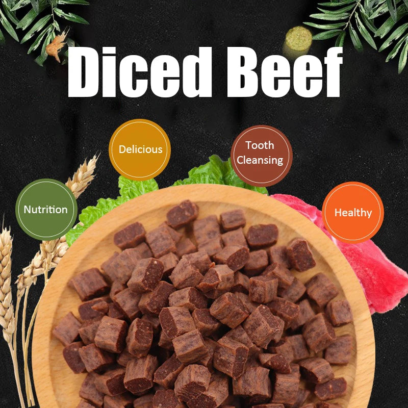 Dog Snacks Beef Particles Easy Digesting Nutritious Delicious Chewy Training Rewards for Adult Dog Puppies Pet Food Snacks