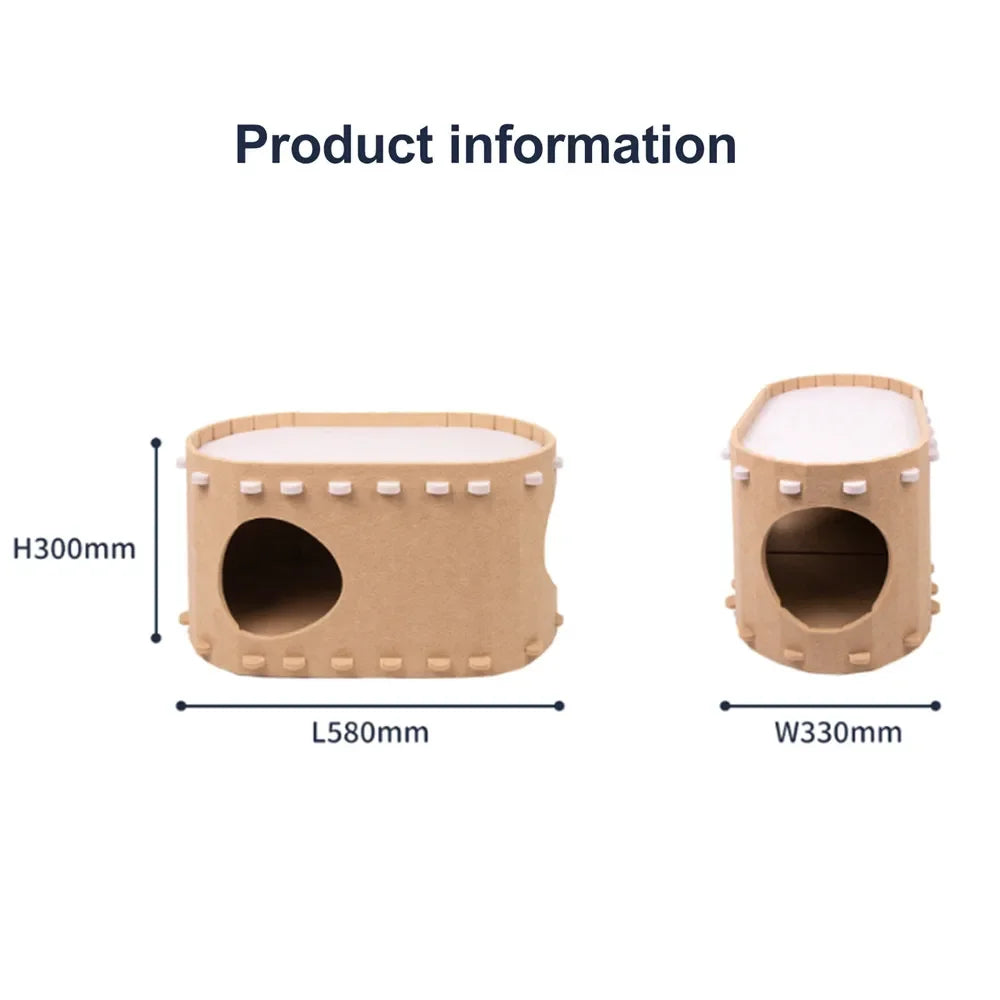 Felt Cat Bed Wear Resistant Pet House Detachable Cat Amusement Park Pet Shelter All Season Universal Pet House Cat Accessories
