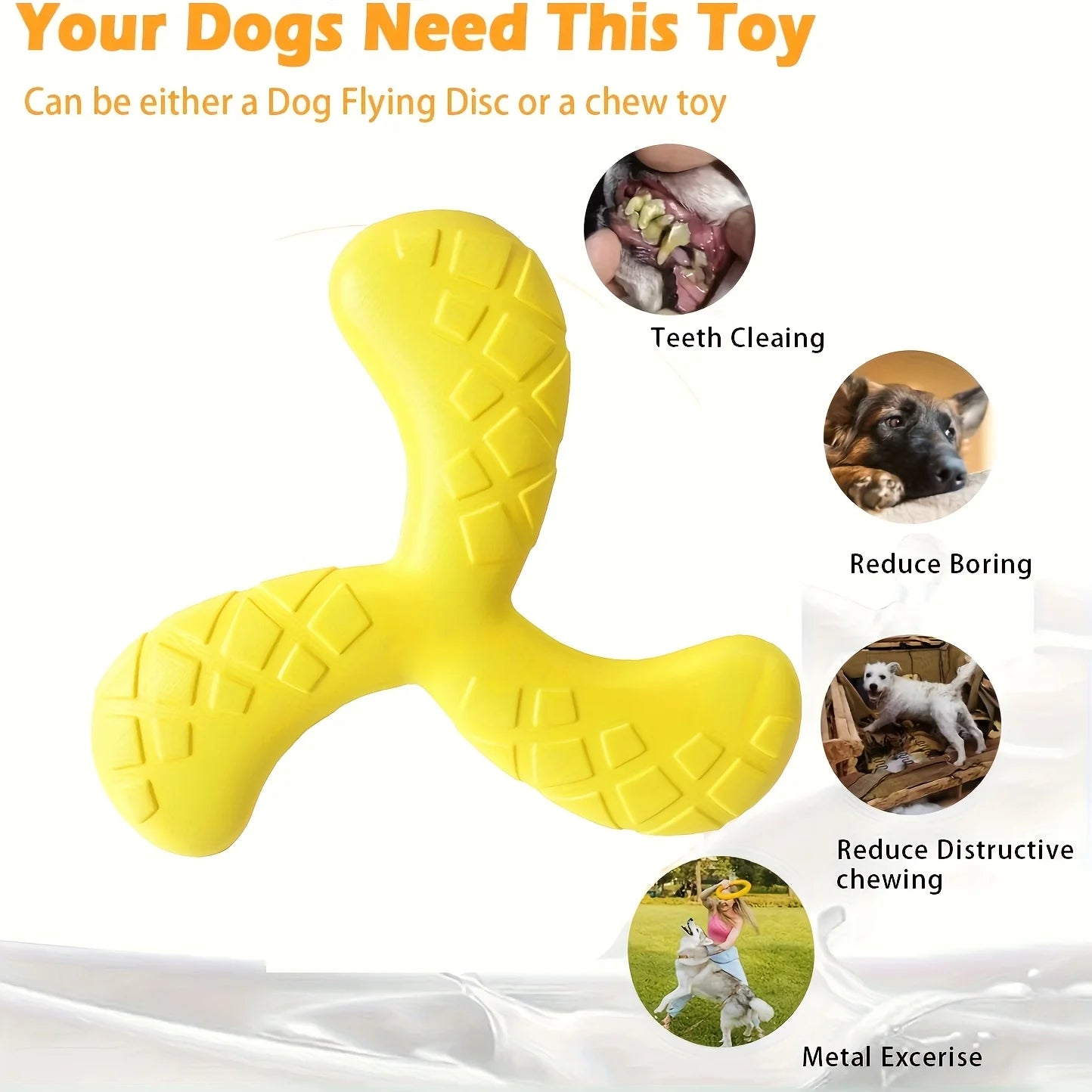 1pc Durable EVA Pet Interactive Flying Disc - Floating Three-Leaf Design, Wear-Resistant Dog Training Toy for Small & Medium Dog