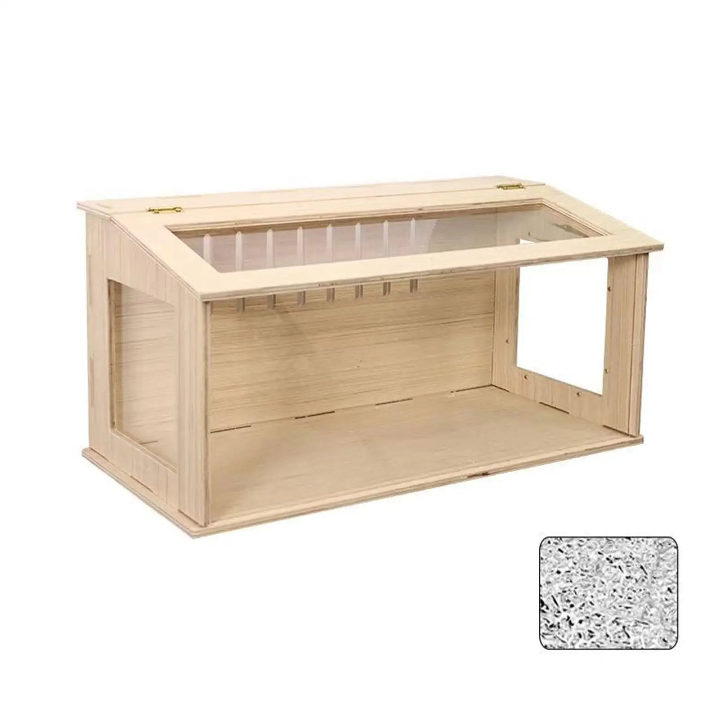 Wooden Hamster Cage Breathable with Window Nest Hideaway Hamster Habitat for Reptiles Mice Chinchillas Guinea Pig Hedgehog