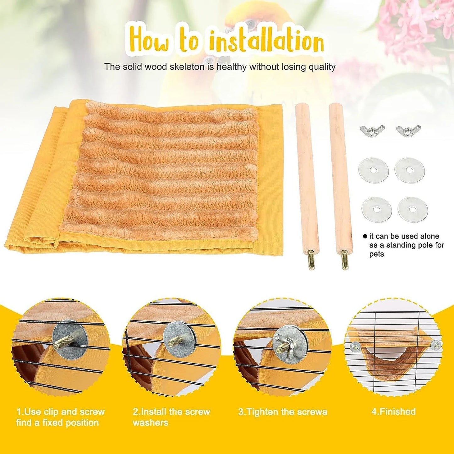 Multi - colored Detachable and Washable Hanging Cradles for Parrot and Pet Hamster on Windowsill for Warmth