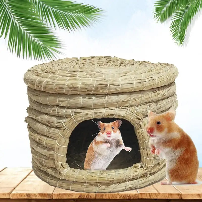Straw Woven Bird Nest Poultry Incubation Bed Poultry Incubation Bed Bird Breeding House for Pigeon Parrot Hamster Squirrel