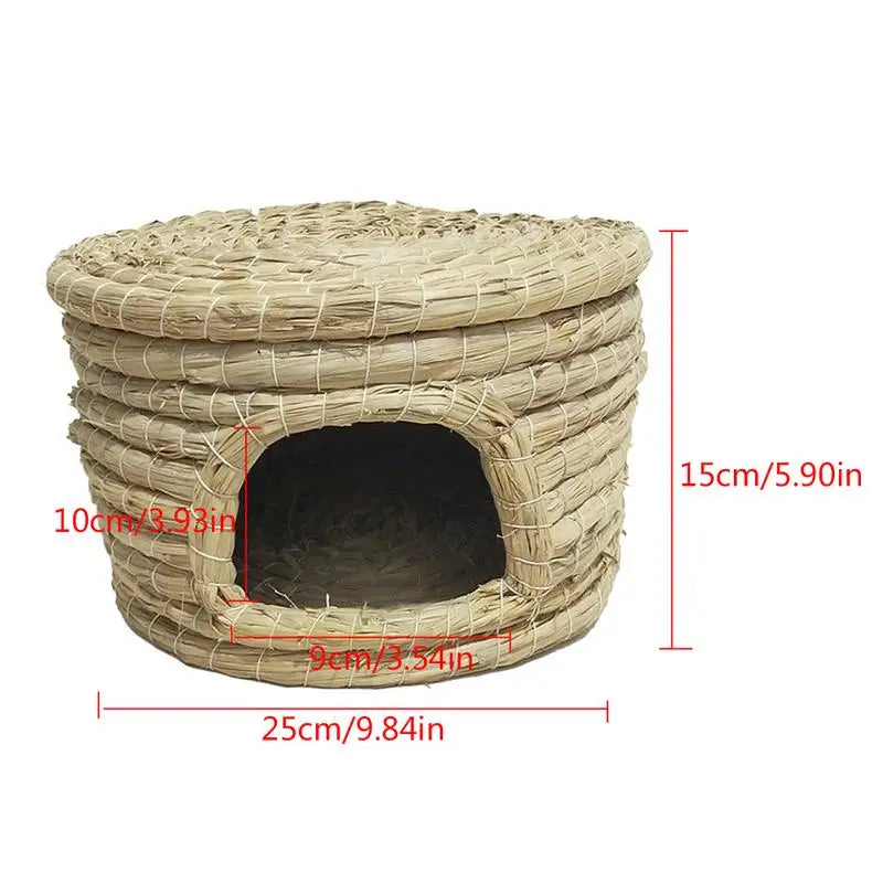 Straw Woven Bird Nest Poultry Incubation Bed Poultry Incubation Bed Bird Breeding House for Pigeon Parrot Hamster Squirrel