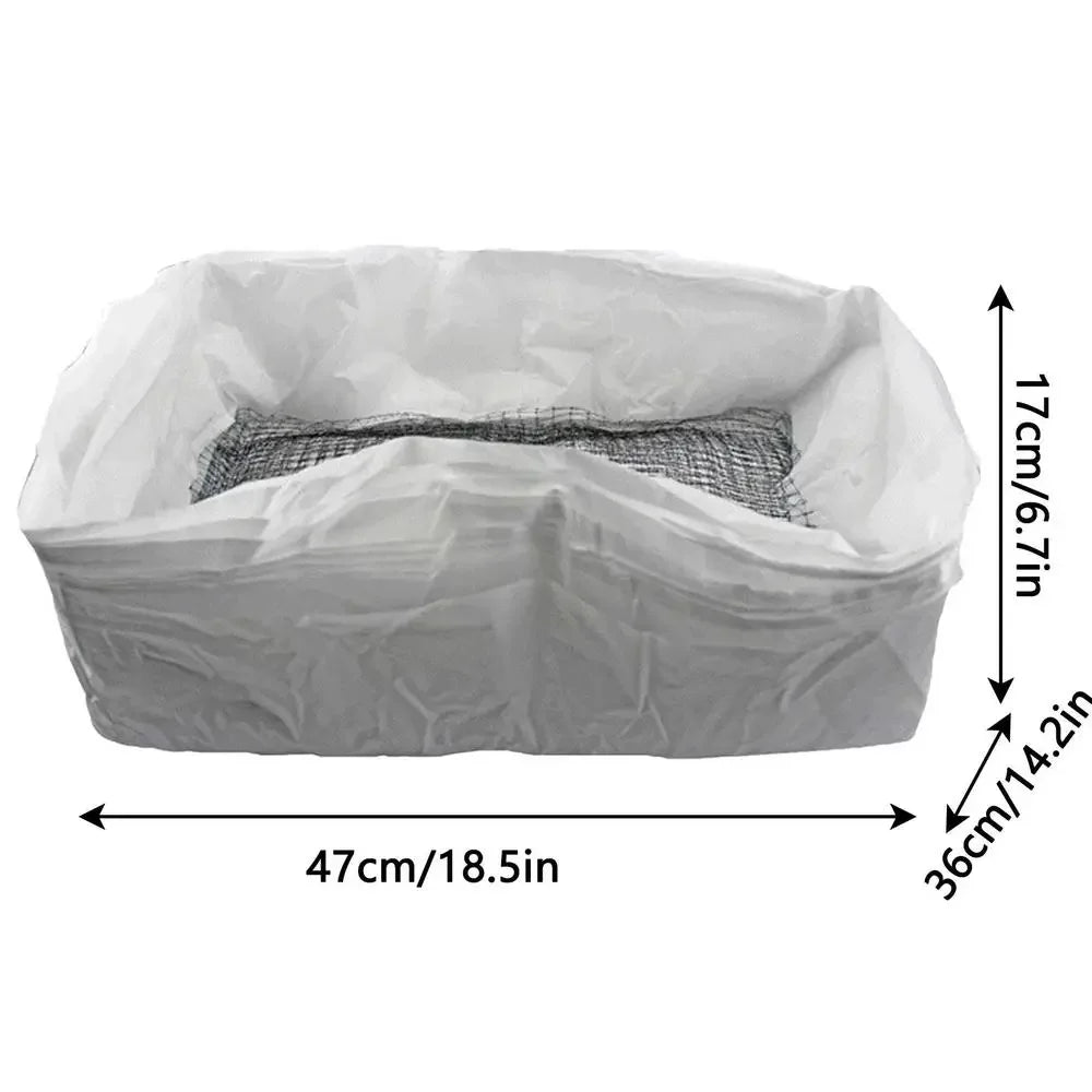 Cat Litter Bags Liners 10Pcs Drawstring Sifting Cat Litter Bags with Filter Net Reusable Litter Box Liners Thick Cat  Bags