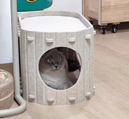 Felt Cat Bed Wear Resistant Pet House Detachable Cat Amusement Park Pet Shelter All Season Universal Pet House Cat Accessories