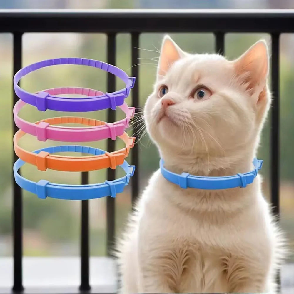 Colorful Rubber Pet Cat Dog Collars Puppy Neck Strap Waterproof 70cm Adjustable for Small Medium Large Dogs Pet Supplies