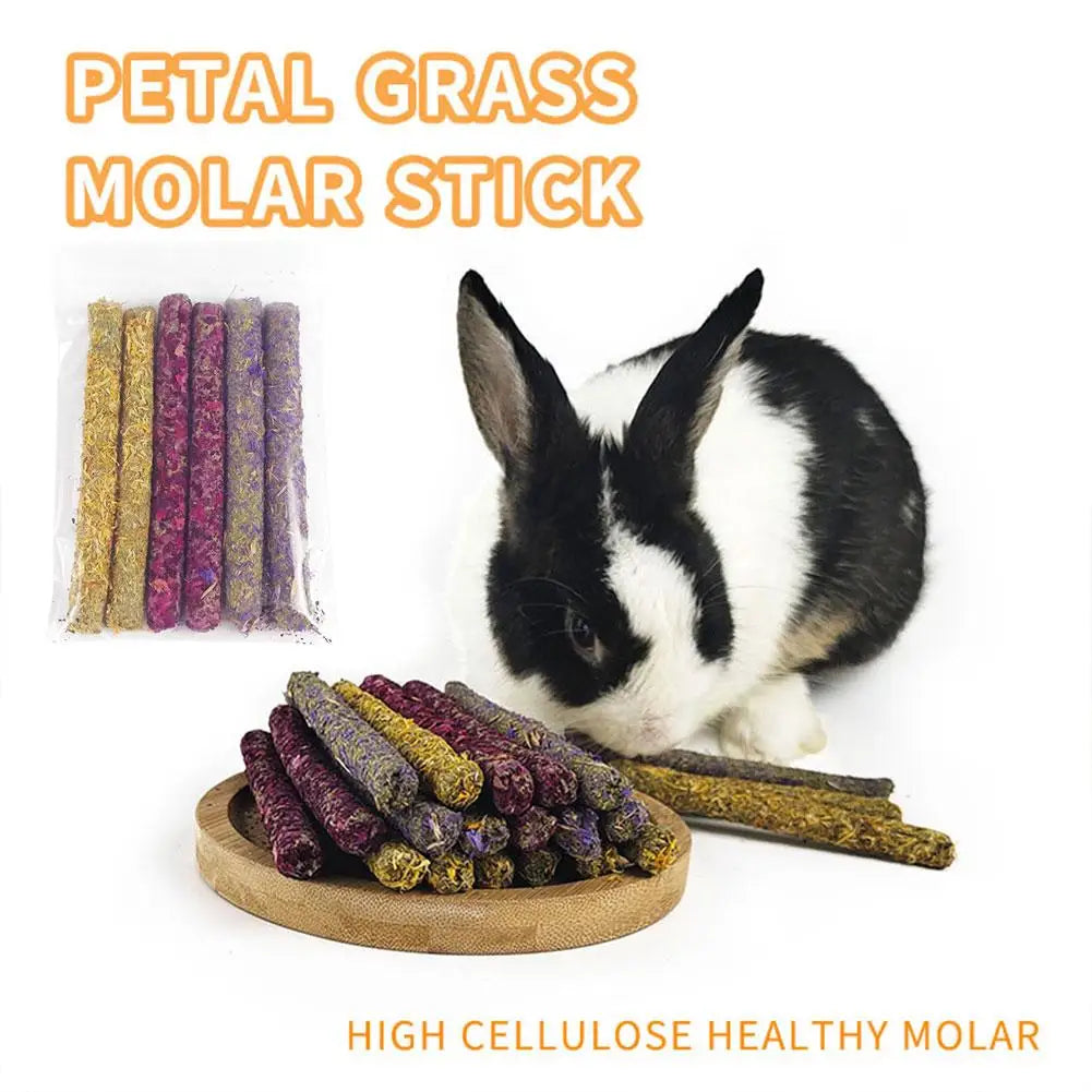 6/18pcs Rabbit Chew Sticks Mixed Natural Flower Chew Toys Treats For Rabbit Bunny Chinchilla Guinea Pig Hamster Molar Snacks