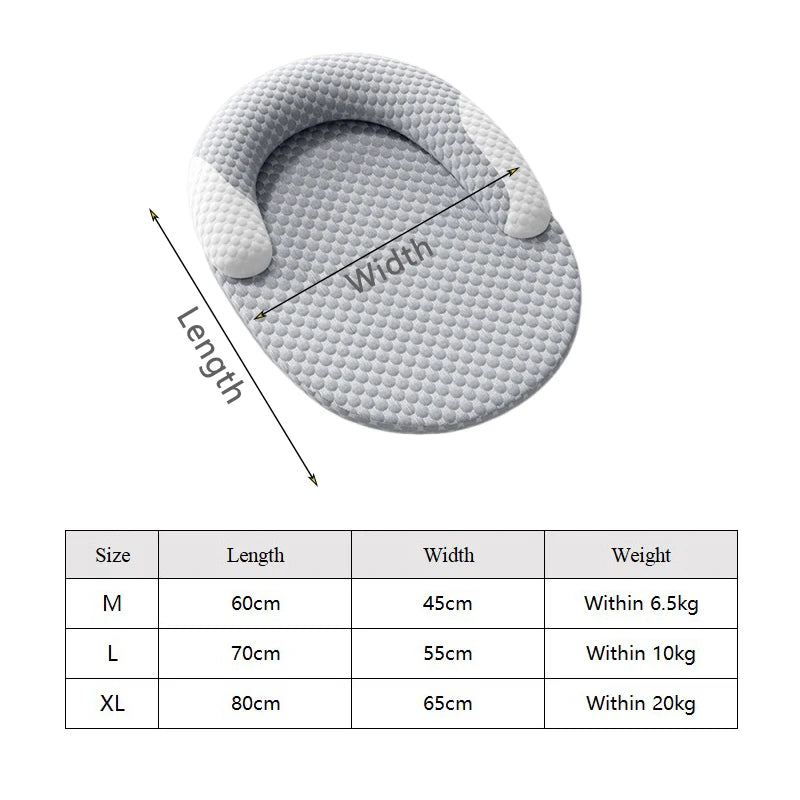 Summer Cooling Pet Dog Mat for Small Medium Dogs Oval Shape Puppy Mat Removable Breathable Dog Sleeping Mat Dog Accessories
